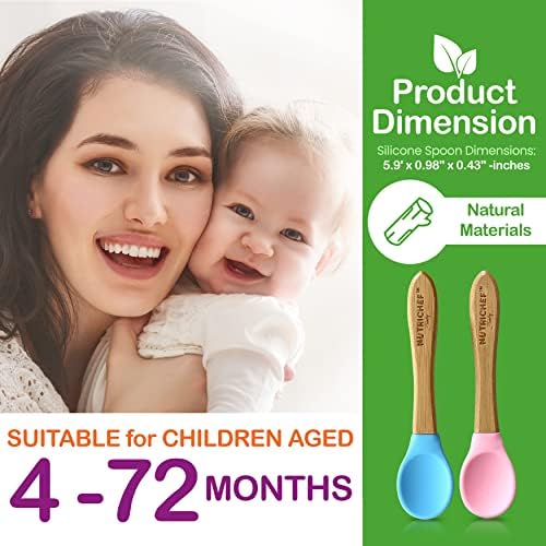 Eco-Friendly 2-Piece Wooden Silicone Baby Spoon Set