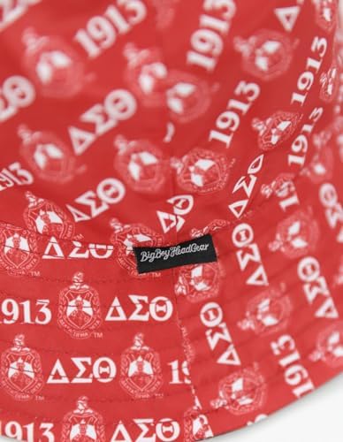 Big Boy Headgear Delta Sigma Theta M45 Reversible Bucket Hat Black Red
