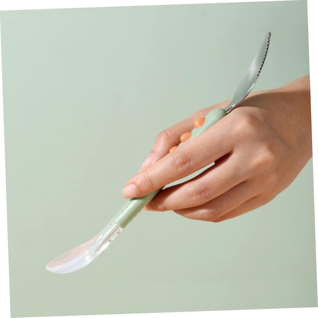 SECFOUDouble-Handled Silicone Baby Spoon for Toddlers
