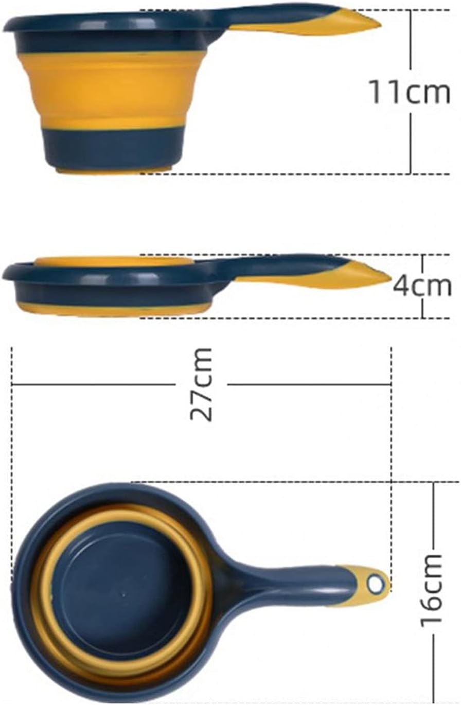 NPQPNAFC Folding Plastic Long-Handle Water Scoop for Fruit Vegetable Washing