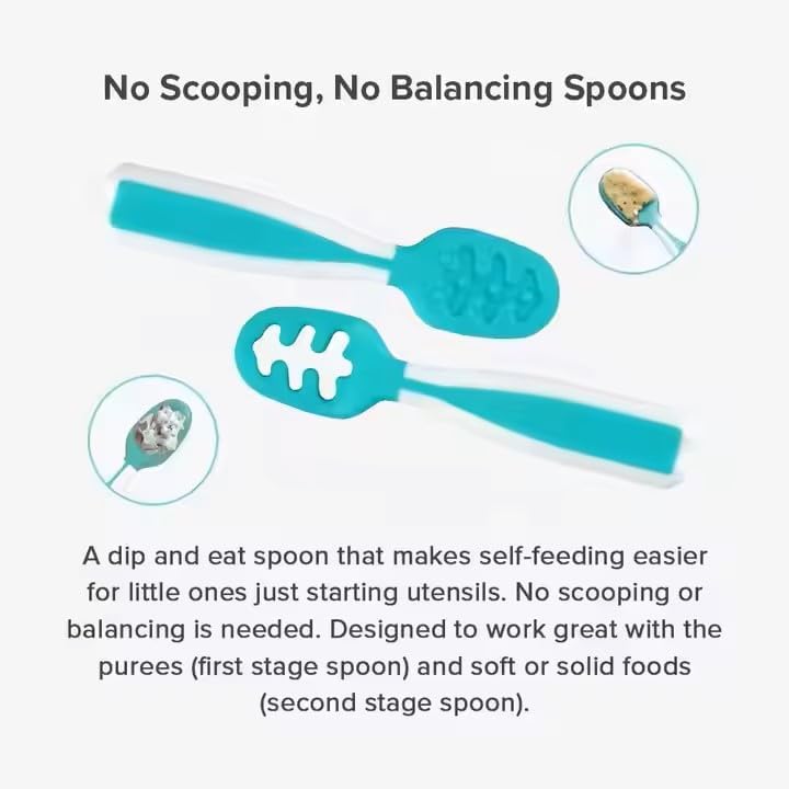 Generic Baby Spoons TealWhite 38-inch