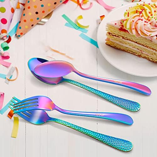Perfect for Little Ones 14-Piece Rainbow Silverware Set for Toddlers