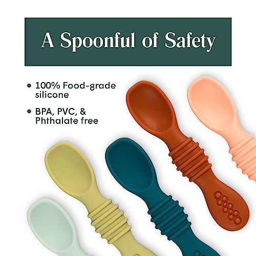 Simka Rose Silicone Baby Spoons Self-Feeding Gums- friendly dishwasher microwave safe