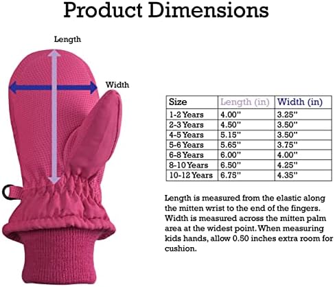 NIce Caps Kids Waterproof Snow Mittens Warm Snow-Proof for Winter