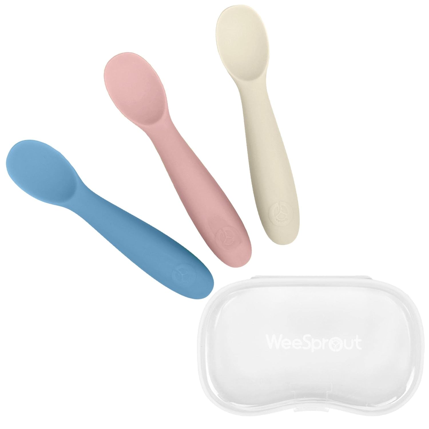 WeeSprout - 3-Piece Baby Spoons for Self-Feeding Gentle on Gums Teeth