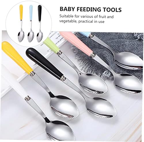 Sturdy 6-Piece Training Spoons Safe Durable for Fruit Food Preparation