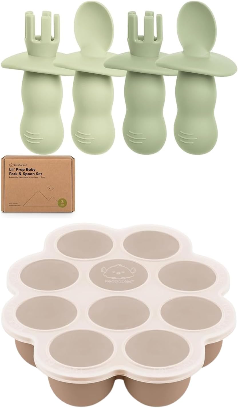 KeaBabies 4-Pack Silicone Baby Utensils Set Easy Feeding for Babies