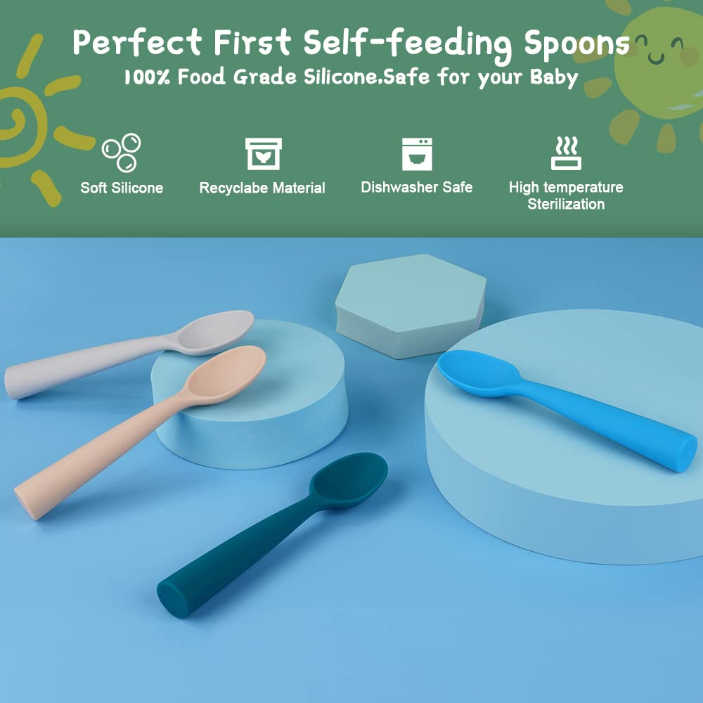 Vicloon Silicone Baby Feeding Spoons 7 PCS