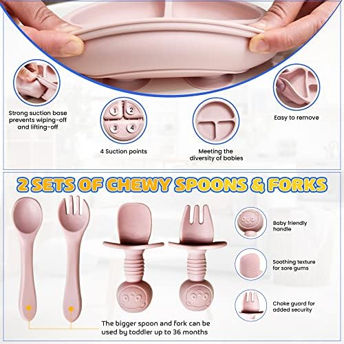 HippoBaby - Mealtime Made Manageable 10-Piece silicone feeding set for Baby Toddler