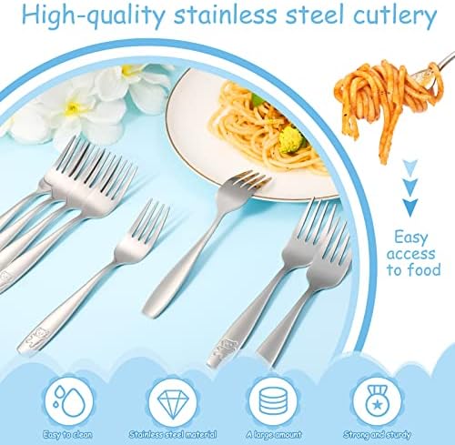 Pimoys 9-Piece Toddler Forks Safe Flatware for Kids