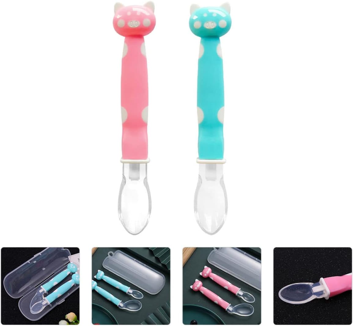 Safe Durable Cartoon Silicone Spoons for Kids