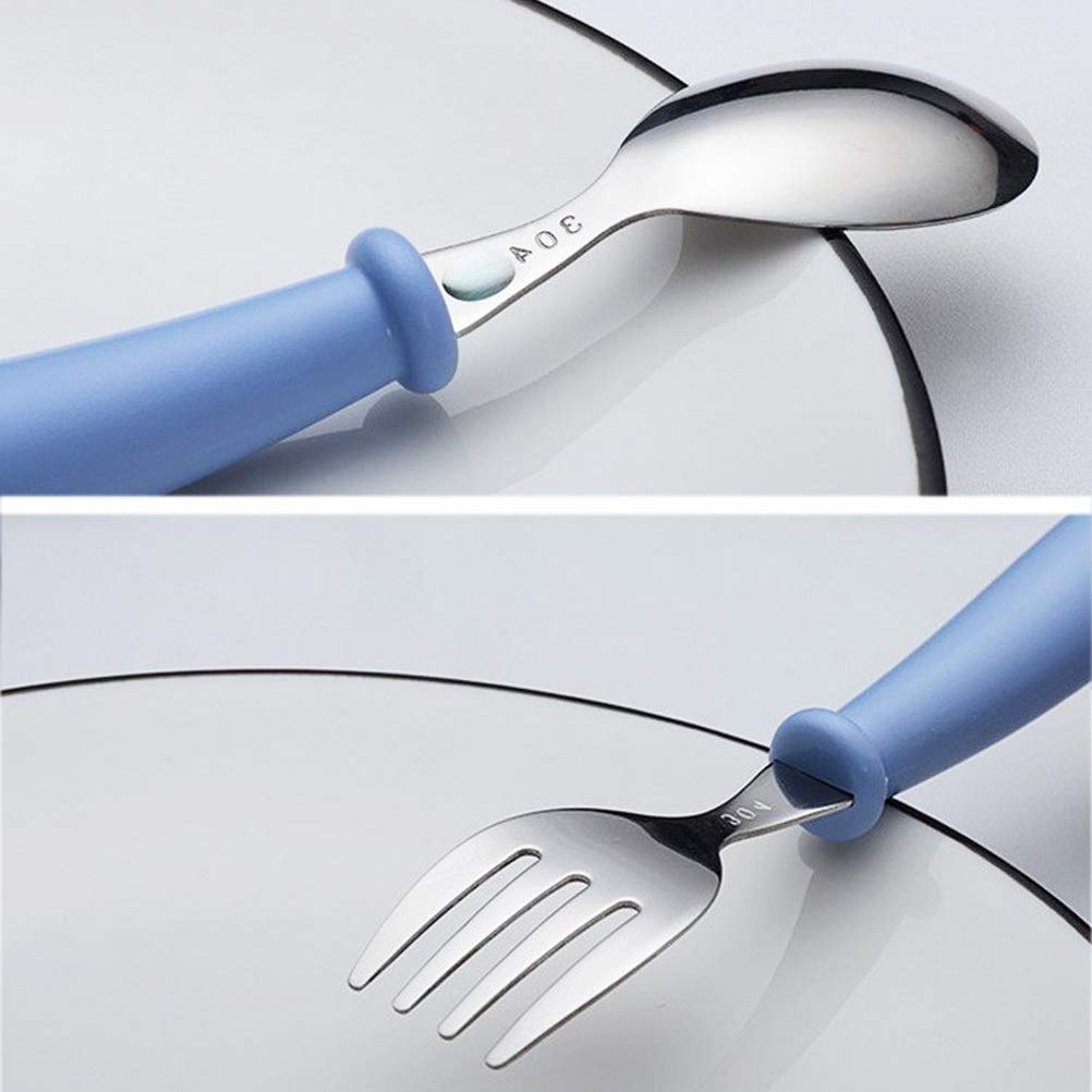 4-Piece Stainless Steel Toddler Utensils Set with Storage Box