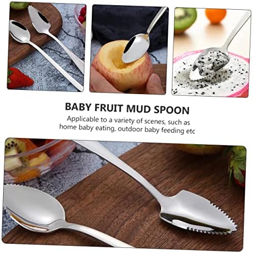 CIMAXIC 6-Piece Steel Fruit Puree Training Spoons