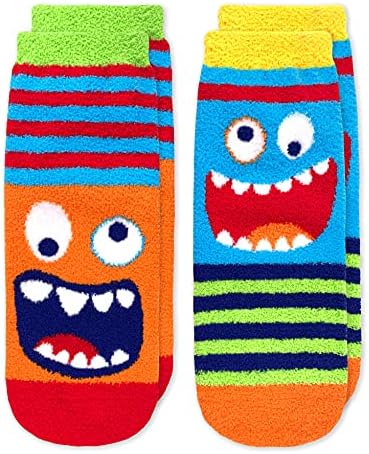 Monster Fuzzy Slipper Socks for Boys