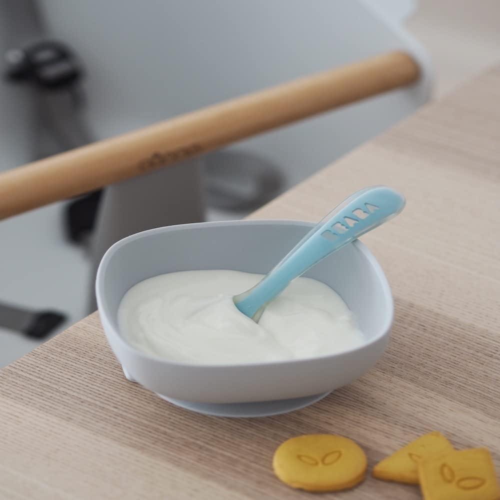 Beaba Toddler Self-Feeding Silicone Spoons 4-Pack Drizzle