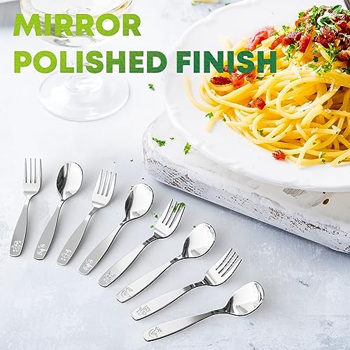 8-Piece Toddler Flatware Set with Mirror Polished Design