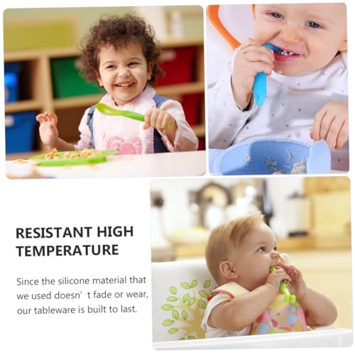 RORPOIR Safe Silicone Utensils Trainer Spoons for 1 Year Old