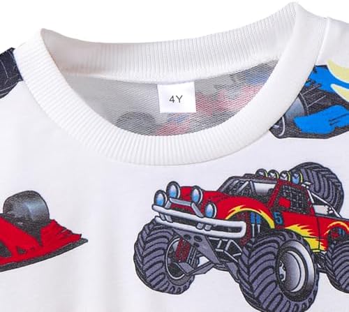 Nivne Sports Car Graphic Print Round Neck Sweatshirt for Toddlers Boys