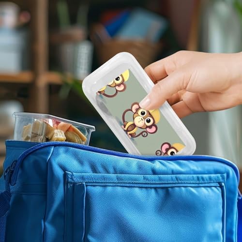 Cute Monkey Print Utensils Set with Travel Case