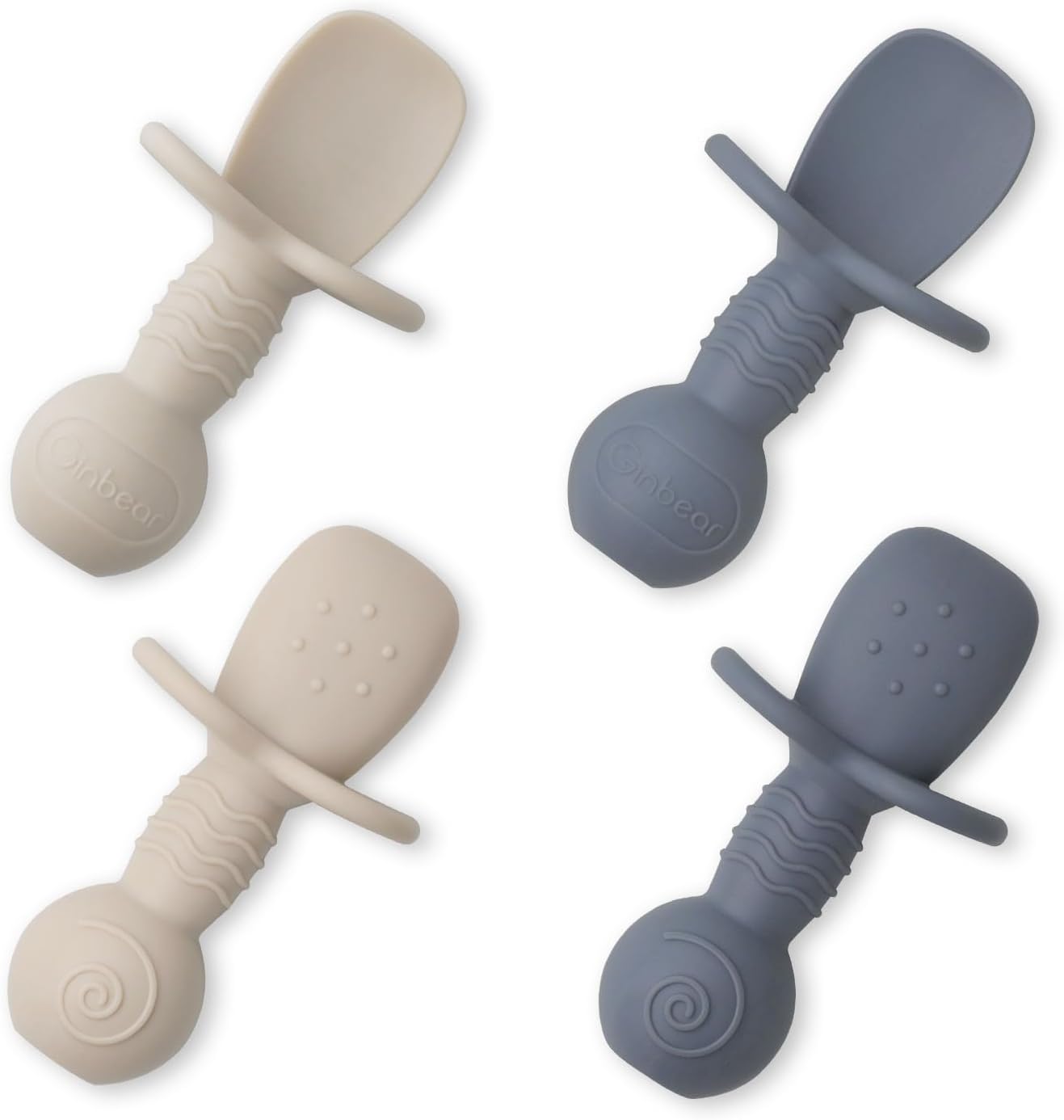 Ginbear Platinum Silicone Self-Feeding Spoons for Babies 6-12 Months