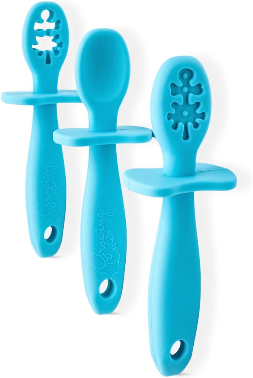 Growing Love Baby Spoons Set - Self-Feeding 6 Months Silhouette Design