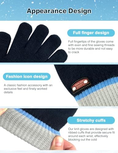 6-Pair Kids Knitted Wool Gloves