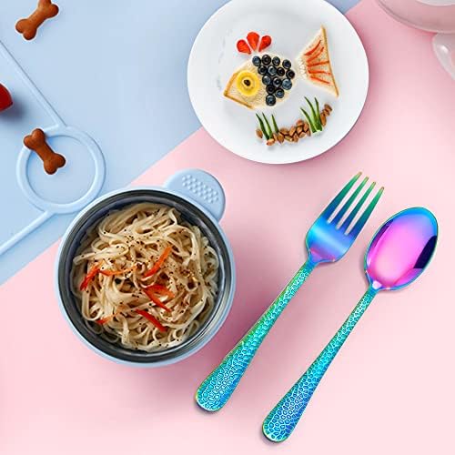 Perfect for Little Ones 14-Piece Rainbow Silverware Set for Toddlers