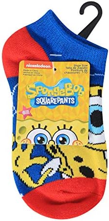 Nickelodeon SpongeBob SquarePants Boys No-Show Socks Fun Fitting Pairs