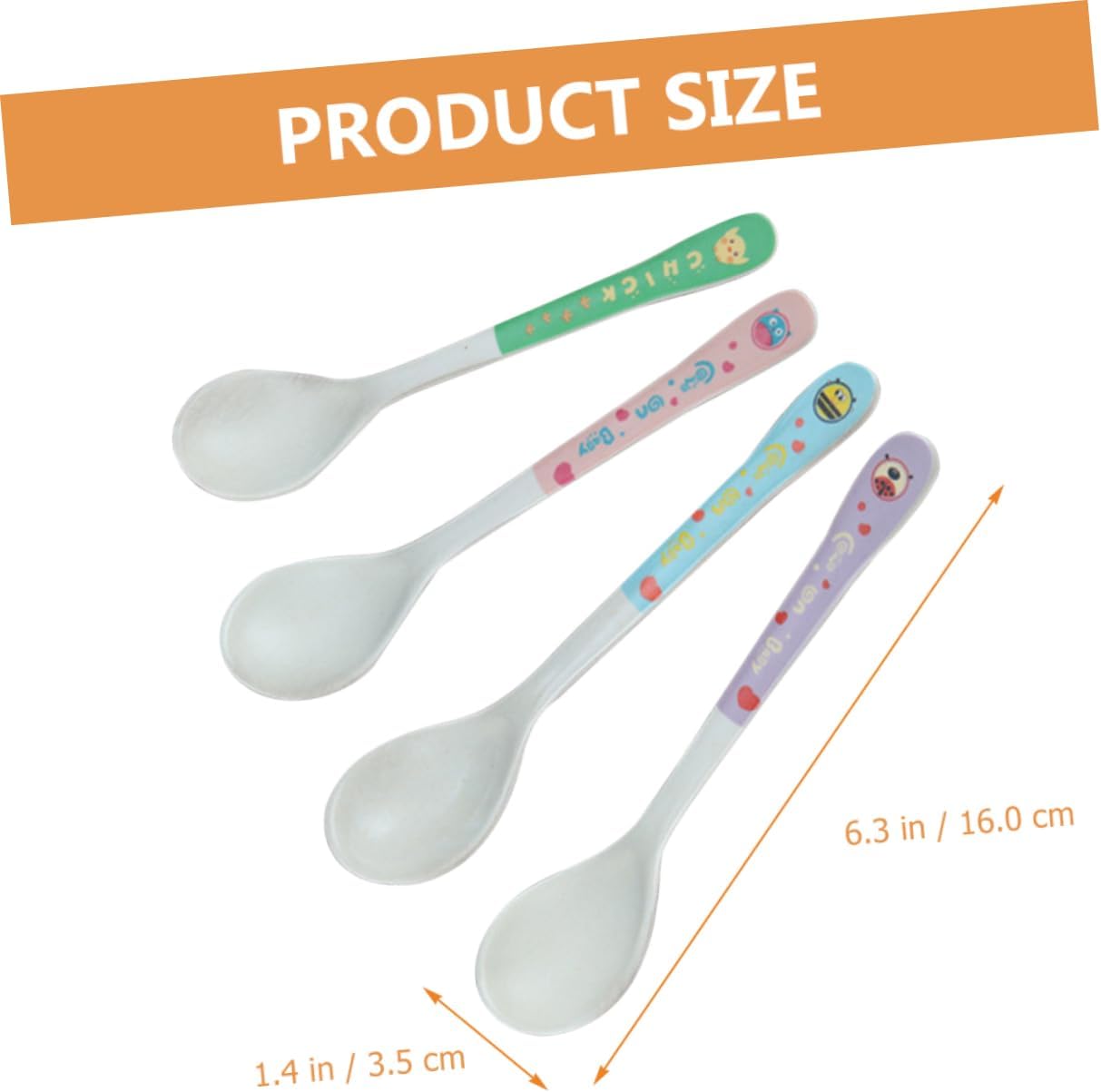 Mixed-Material 4-Piece Self-Feeding Spoons Child-Friendly Design