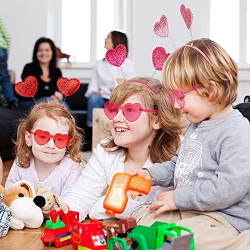 Valentines Heart Accessories 48 Pcs Heart Headbands Sunglasses for Parties
