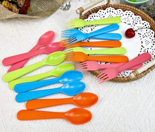 Jawbush 20 Pcs Kids Plastic Utensils Set