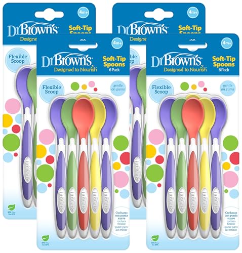 Dr Browns Soft-Tip Toddler Spoons Long-Handle Multi