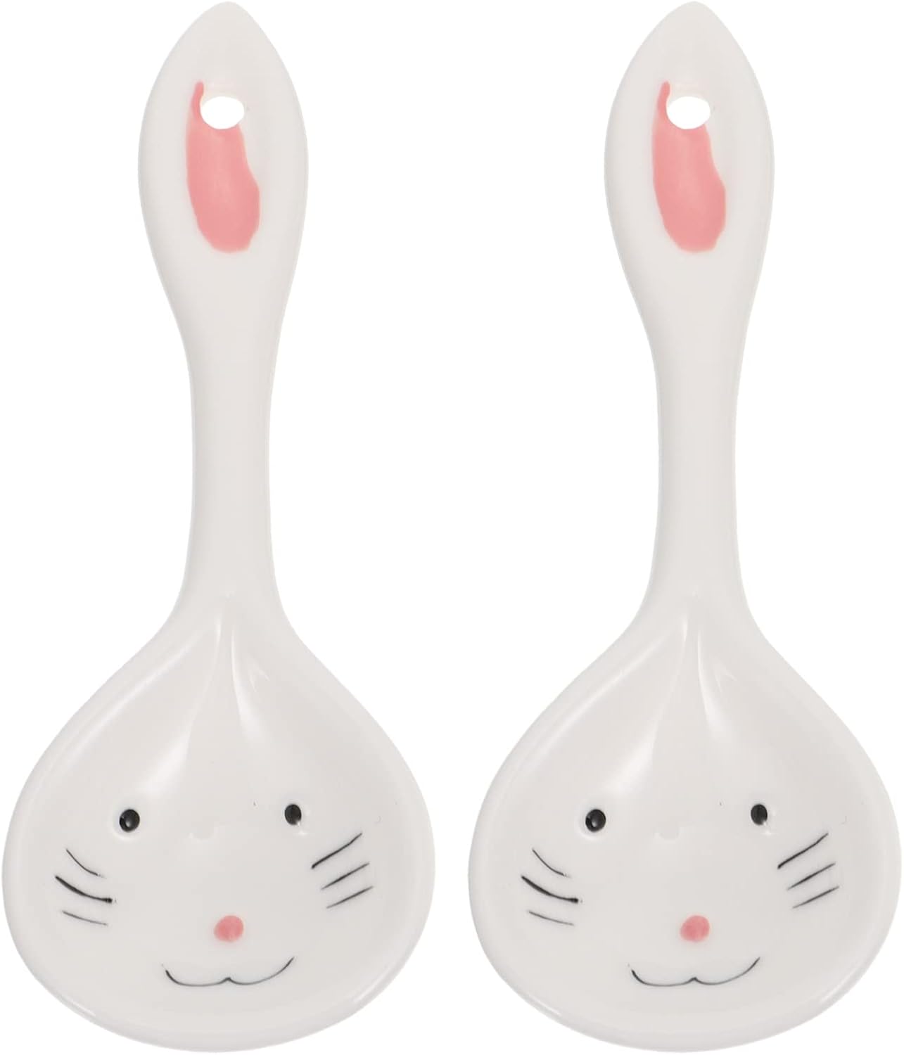 Adorable 2-Piece Bunny Ceramic Spoons for Toddlers