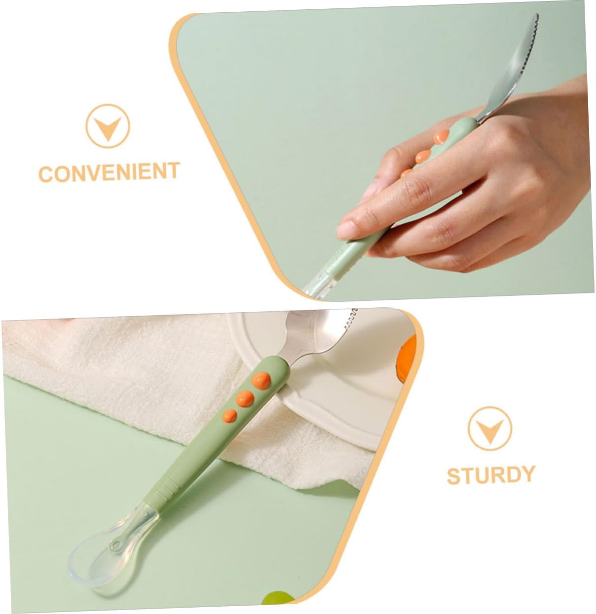Double Ended Silicone Feeding Spoon for Baby Food and Puree