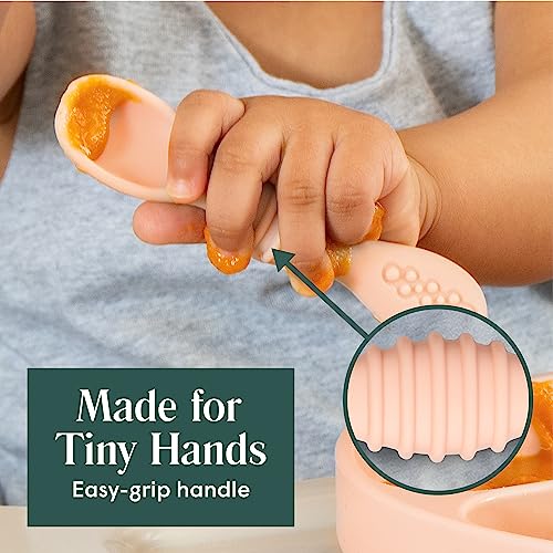 Simka Rose Silicone Baby Spoons Self-Feeding Gums- friendly dishwasher microwave safe
