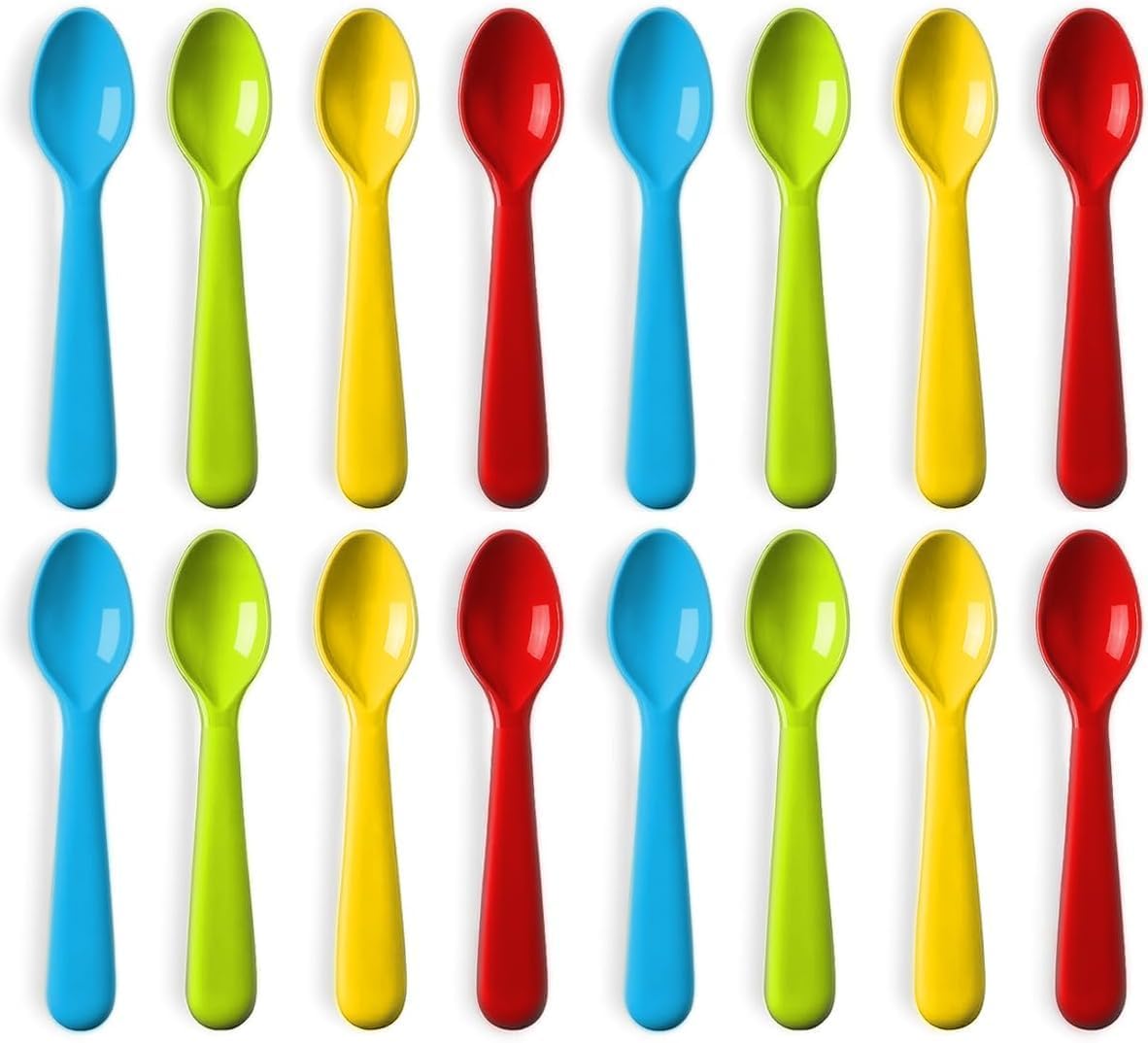 BPA-Free Plastic Toddler Spoons Set of 16 for Kids and Toddlers