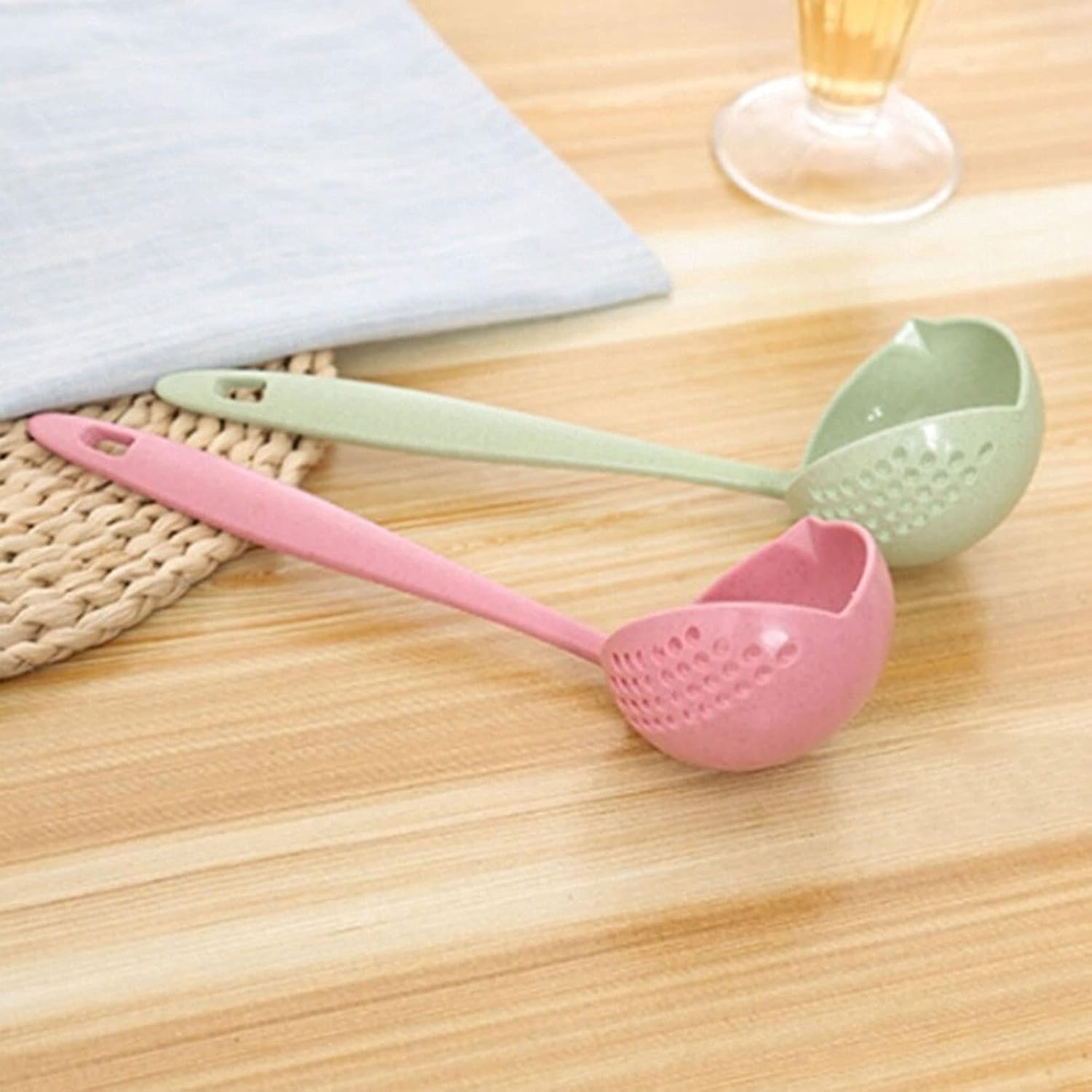 2 in 1 Long Handle Soup Spoon 24PCS Random 2pcs