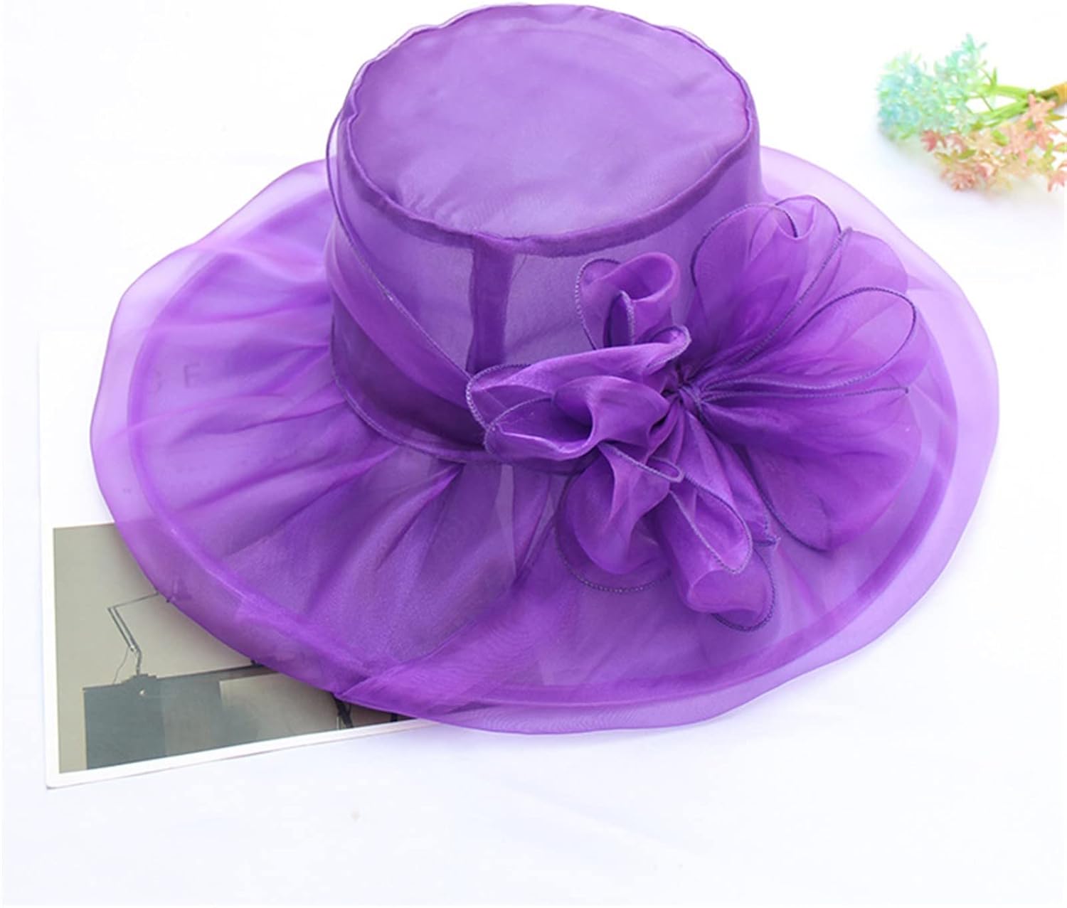 Elegant Womens Yellow Purple Fascinators for Weddings Parties