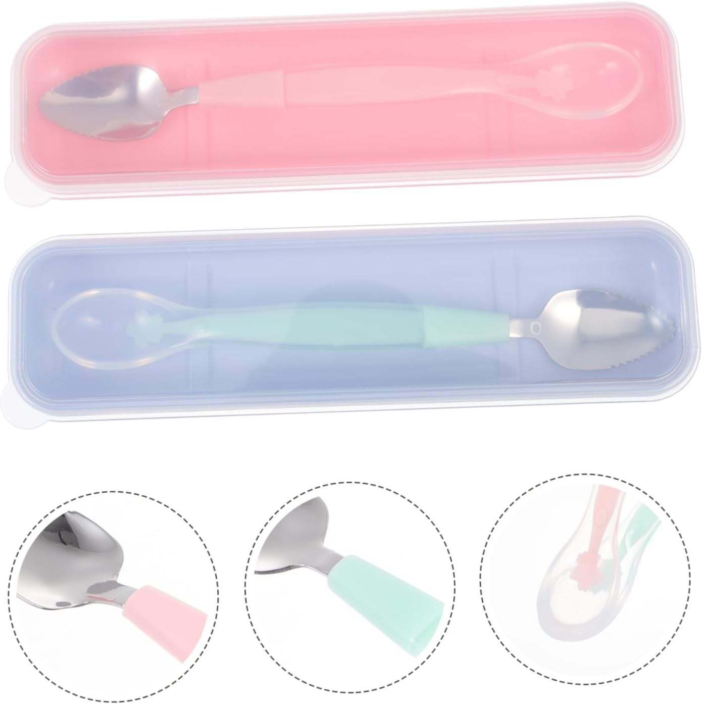 Perfect Baby Feeding Set 2 Set Spoon Scoops Silveware for 6 Months