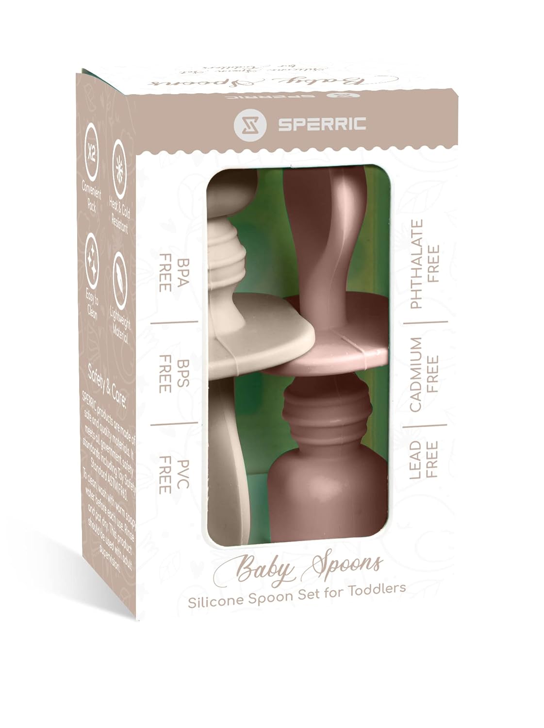 Sperric Silicone Baby Spoons 2-Pack for Baby Led Weaning