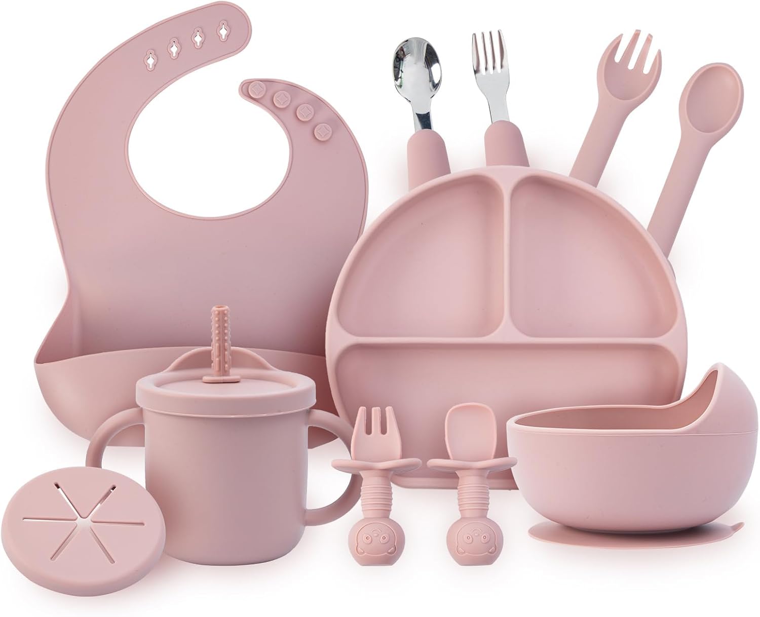 Adjustable Silicone Baby Feeding Set for Toddler Weaning Healthy Safe