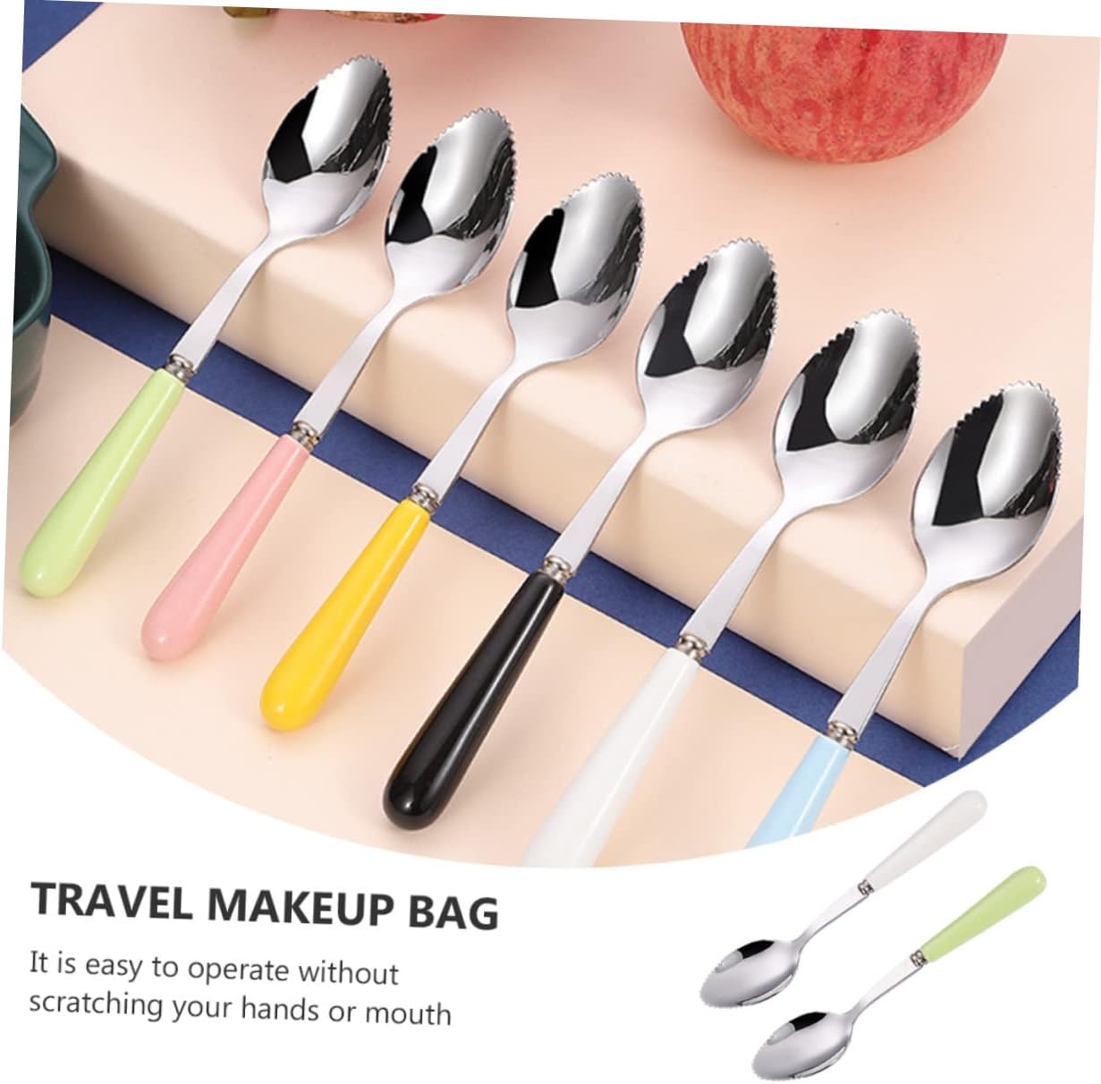 Serrated Baby Spoons Set 6PCS Easy Fruit Removal Comfortable Grip
