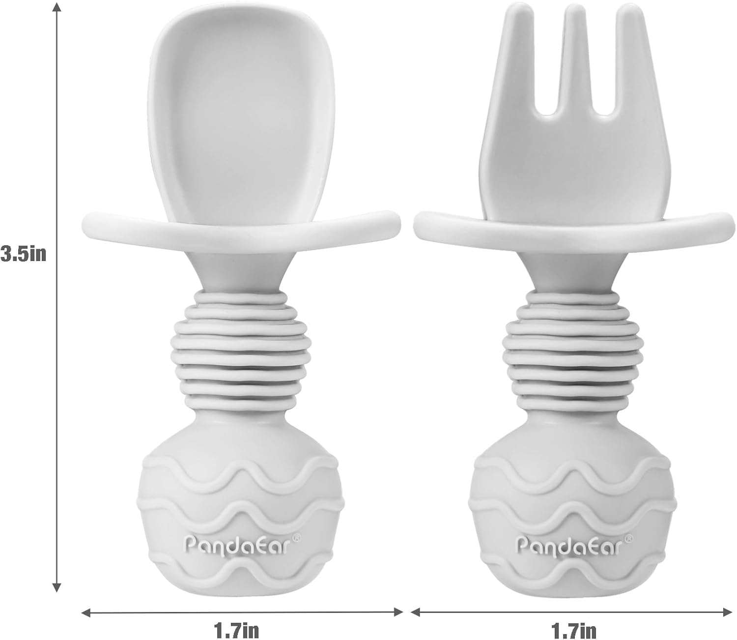 PandaEar 6-Piece Silicone Baby Spoons Self-Feeding Safe for Infants