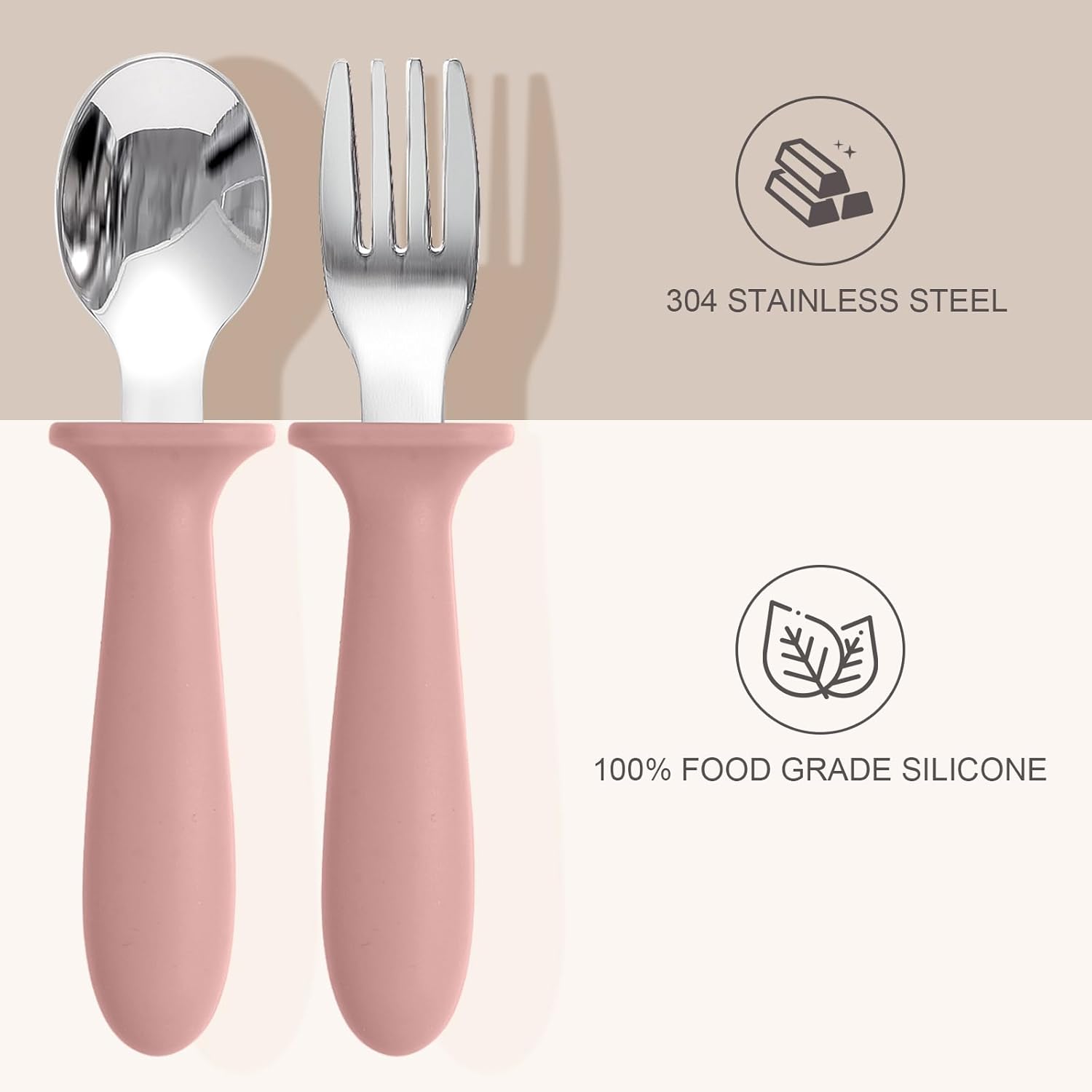 Eascrozn Toddler Spoons Forks Set 6 Pack