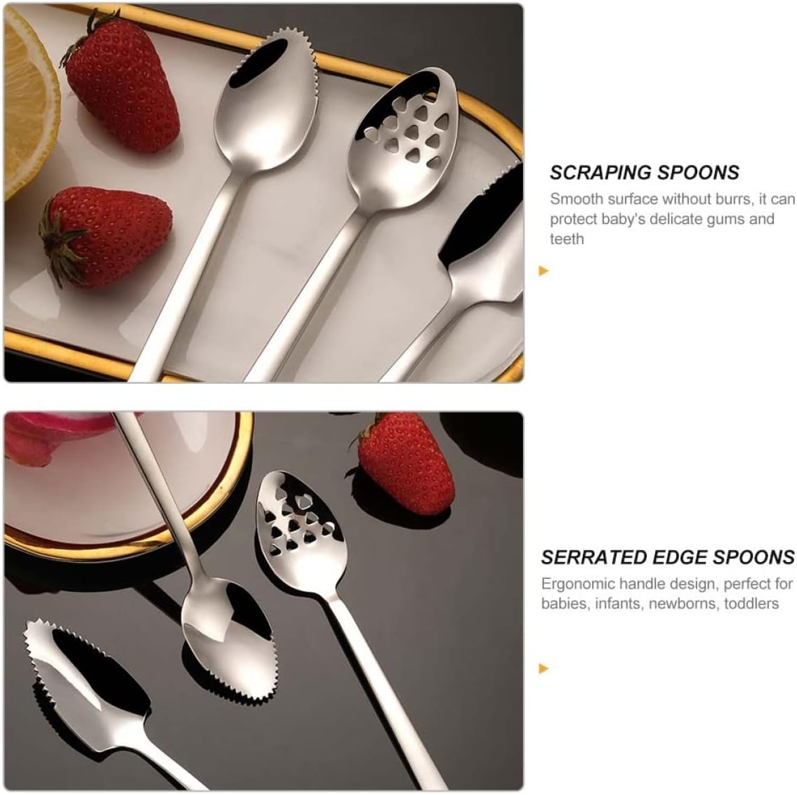 3pc mud scraping spoon grapefruit curved drink spoons infant kitchen supply