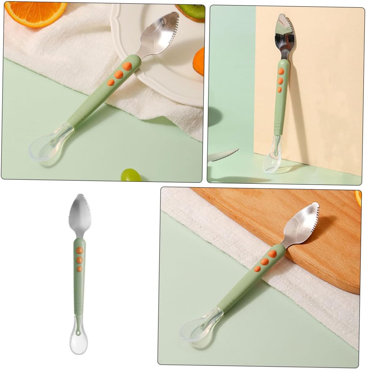 Vaguelly 2pcs Silicone Puree Spoons for Babies
