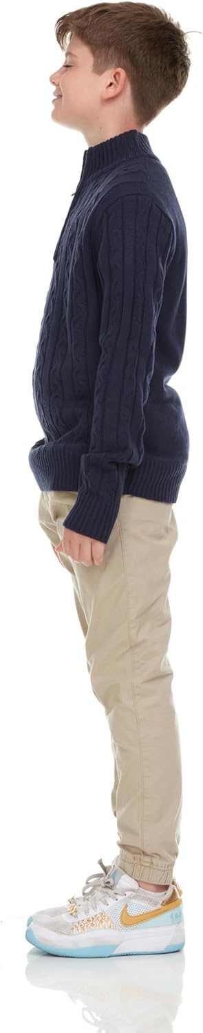 Sezzit Boys Quarter Zip Cable Knit Sweater