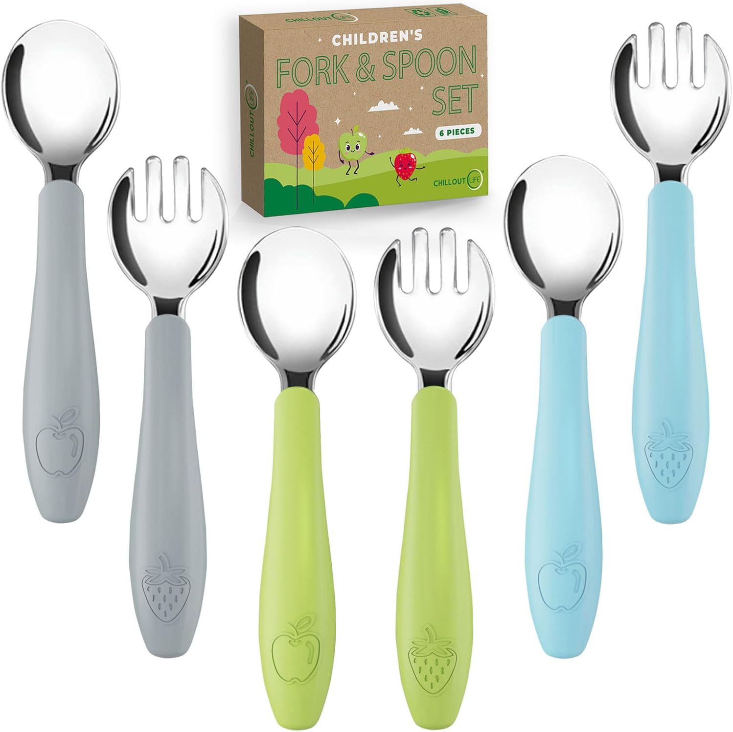 CHILLOUT LIFE Toddler Utensils Set Safe Fun and Perfect for Self-Feeding