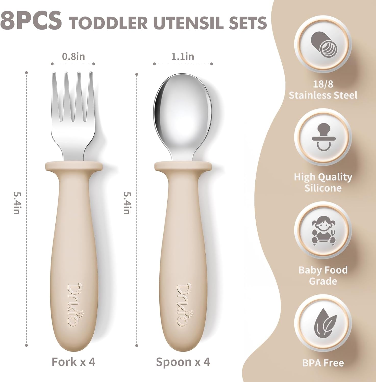 DRKIO Toddler Safe Utensils Set