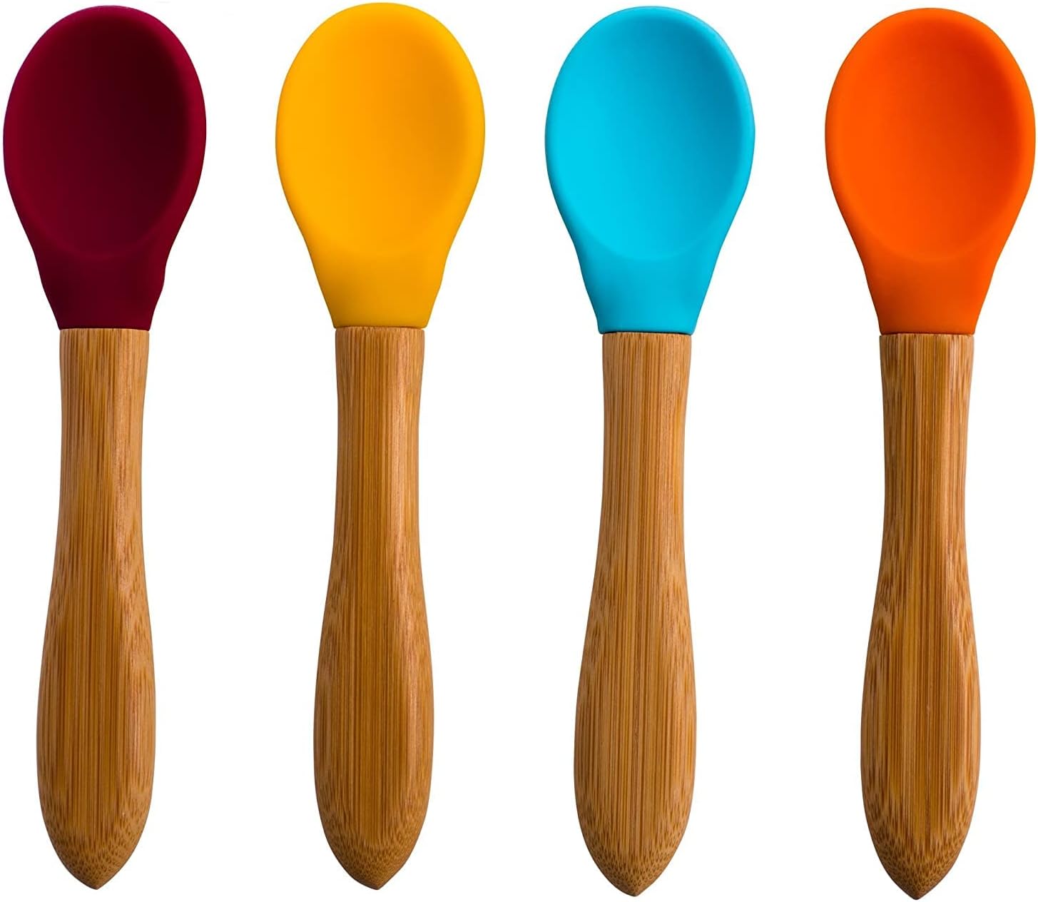 SAN SERO Bamboo Baby Spoons 4 Pack Weaning Set